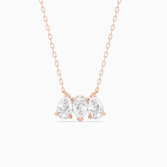 Toi Et Moi Pear Trilogy Diamond Necklace Rose 01