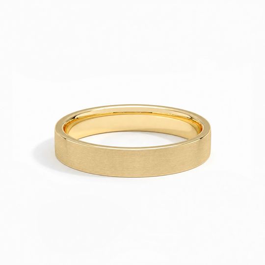 4Mm Flat Court Matt Yellow Gold Flat