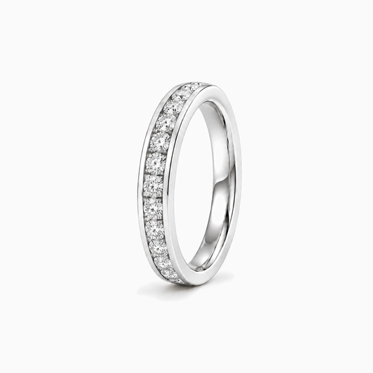 150Ct Full Channel Round Diamond Ring White Gold Standing