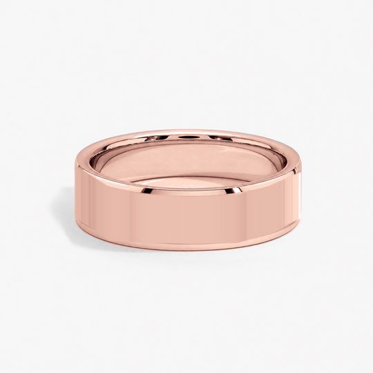 Bevelled 6Mm 18K Rose Gold Polished 01 Flat