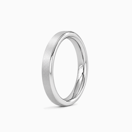 Womens 3Mm Flat Court Matt Finish Wedding Ring Platinum Standing
