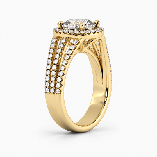 Valencia Cushion Yellow Gold V2 4 Three Quarter
