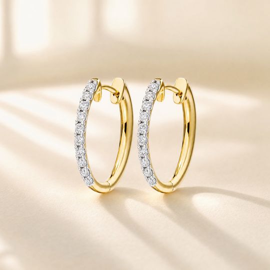 Angel Diamond Earrings Yellow Gold Lifestyle