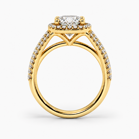 Valencia Cushion Yellow Gold V2 2 Standing