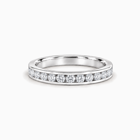 200Ct Full Channel Round Diamond Ring White Gold Lying