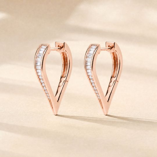 Glacier Diamond Earrings Rose Gold Lifestyle
