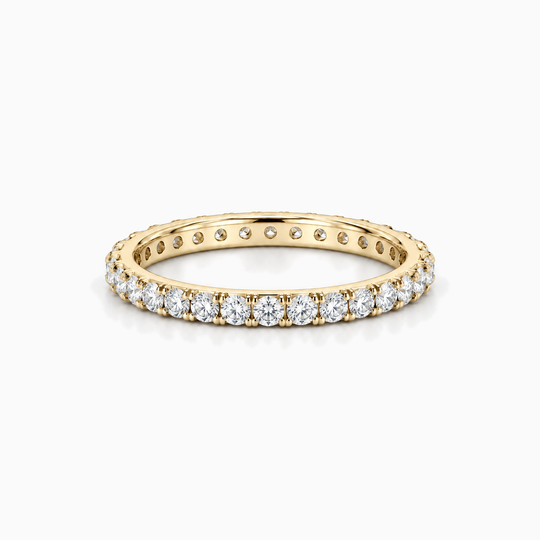 Fullset 075Ct Full Claw Set Round Diamond Ring 18K Yellow Gold 01 Flat