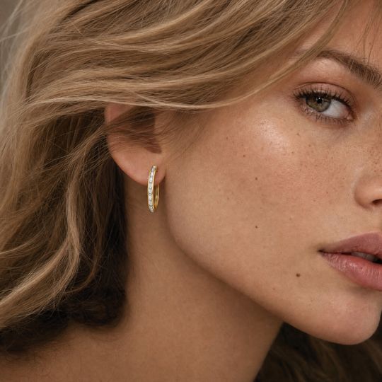 Opulence Diamond Earrings Yellow Gold Model 1