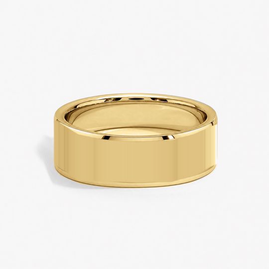 Bevelled 7Mm 18K Yellow Gold Polished 01 Flat