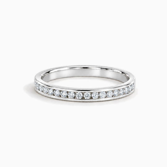 033Ct Half Channel Round Diamond Ring White Gold Lying