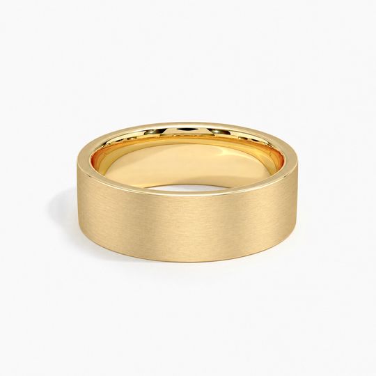 7Mm Flat Court Matt Yellow Gold Flat