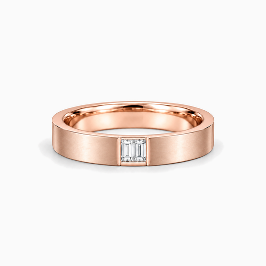 Double Baguette Diamond Ring 18K Rose Gold 01 Lying