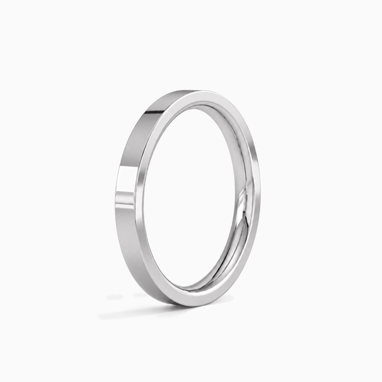 Womens 2.5Mm Heavy Weight Flat Court Wedding Ring Platinum Standing