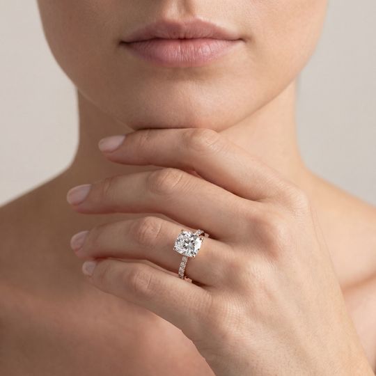 Harmony Cushion Diamond Band In 18K Rose Gold