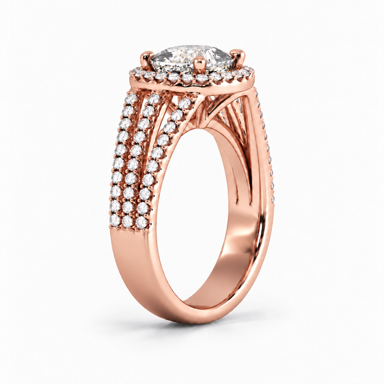 Valencia Cushion Rose Gold V2 4 Three Quarter