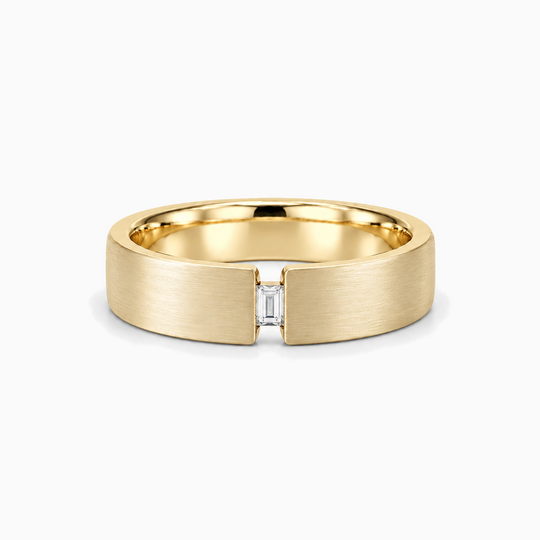 Baguette Tension Diamond Ring 18K Yellow Gold 01 Lying