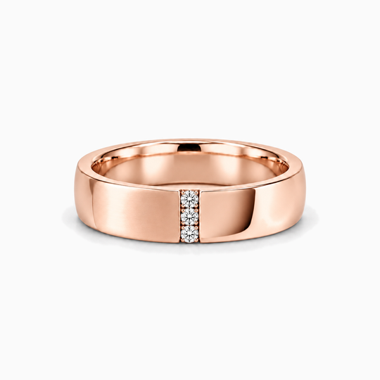 Round Diamond Split Ring 18K Rose Gold 01 Lying