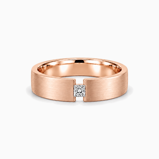 Princess Cut Diamond Tension Ring 18K Rose Gold 01 Lying