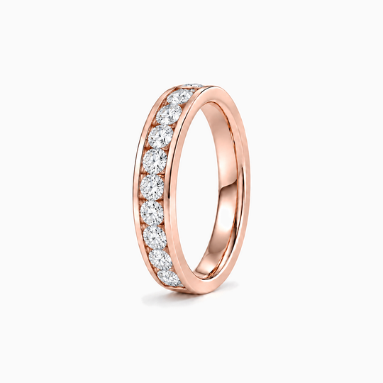 150Ct Half Channel Round Diamond Ring Rose Gold Standing