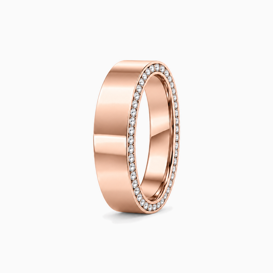 Signature Diamond Edge Ring 18K Rose Gold 02 Standing