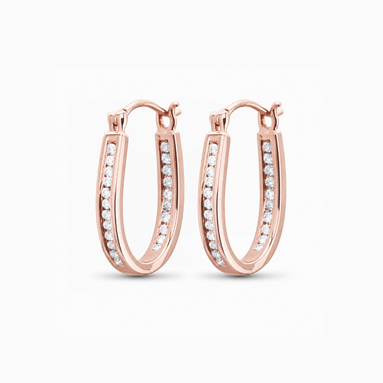Classic Diamond Channel Hoop Earrings 54462 Rose 1 (1)