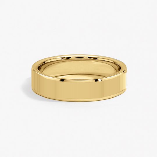 Bevelled 5Mm 18K Yellow Gold Polished 01 Flat