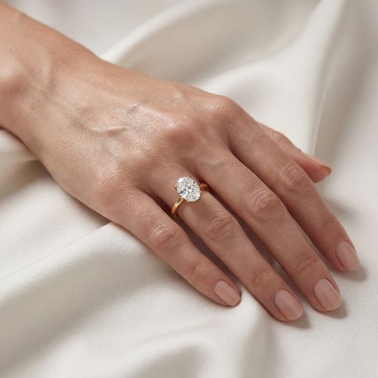 Gabrielle Oval Yellow On Hand (1)