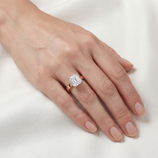Delta Asscher Rose On Hand