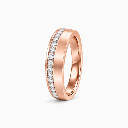 Diamond Cut Wedding Ring 18K Rose Gold 02 Standing