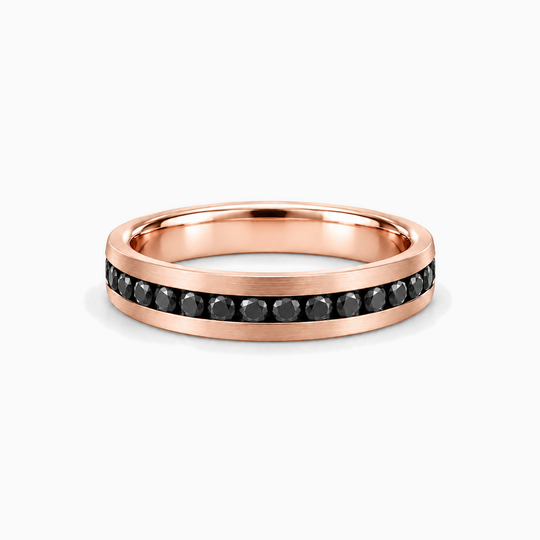 Black Diamond Channel Ring 18K Rose Gold 01 Lying