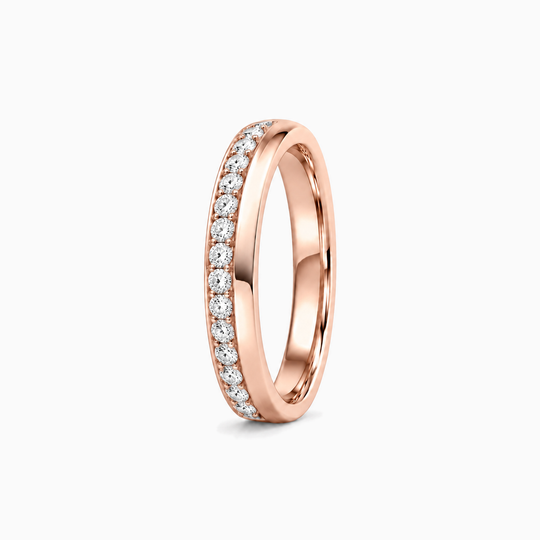 Diamond Split Wedding Ring 18K Rose Gold 02 Standing