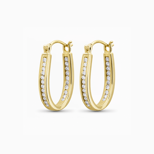 Classic Diamond Channel Hoop Earrings 54462 Yg 1 (1)