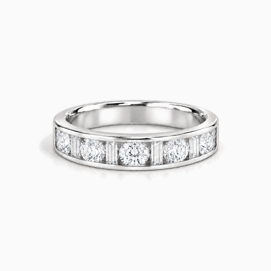 150Ct Half Channel Dot Dash Diamond Ring White Gold Lying