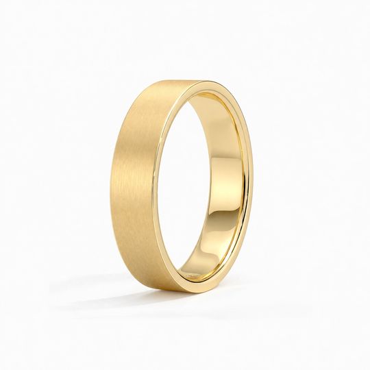 5Mm Flat Court Matt Yellow Gold Standing