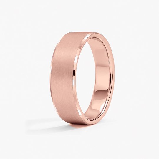Bevelled 6Mm 18K Rose Gold Matte 02 Standing