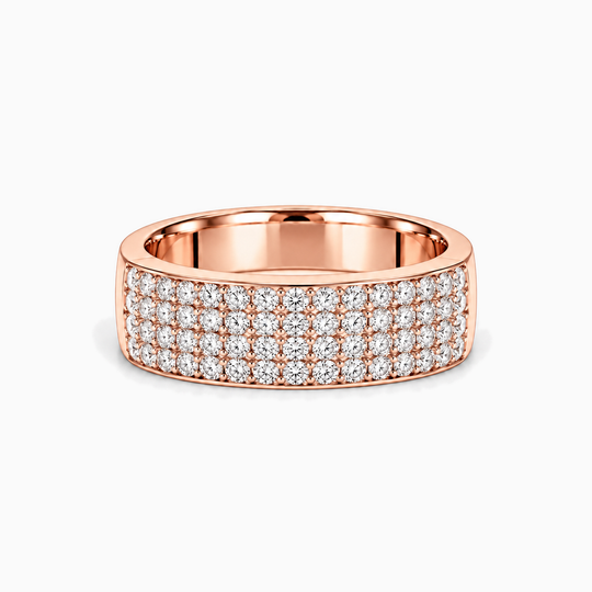 Mens Diamond Pave Ring 18K Rose Gold 01 Lying