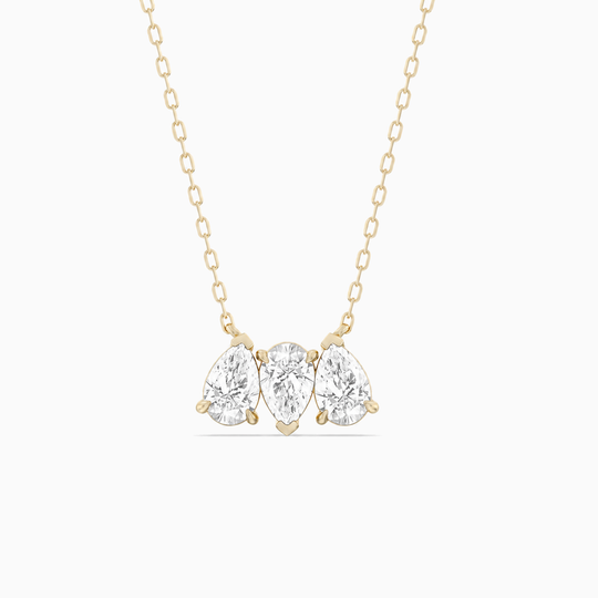 Toi Et Moi Pear Trilogy Diamond Necklace Yellow 01