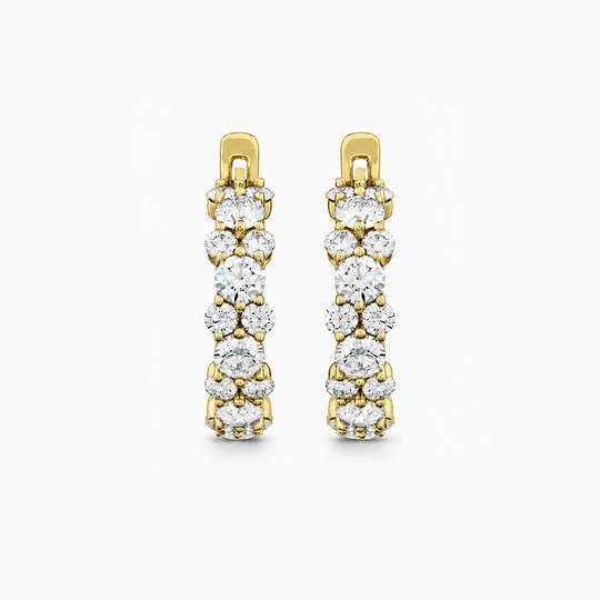Mayfair Diamond Hoops In Polished 18K Gold (1)