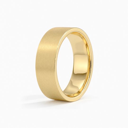 7Mm Flat Court Matt Yellow Gold Standing
