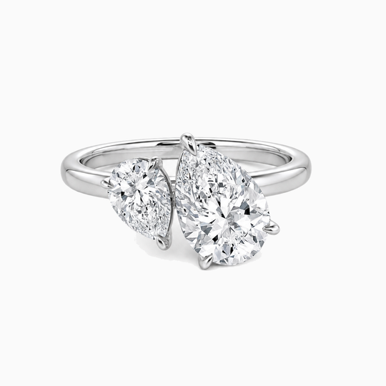 Toi Et Moi Pear Diamond Ring Platinum 01