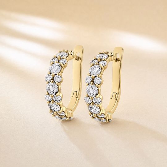 Mayfair Diamond Earrings Yellow Gold Lifestyle