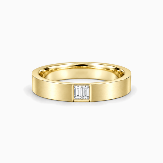 Double Baguette Diamond Ring 18K Yellow Gold 01 Lying