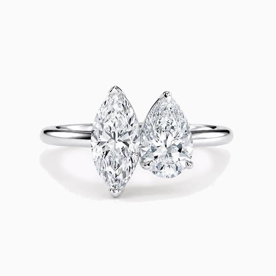 Toi Et Moi Marquise And Pear Cut Diamond Ring Platinum 01