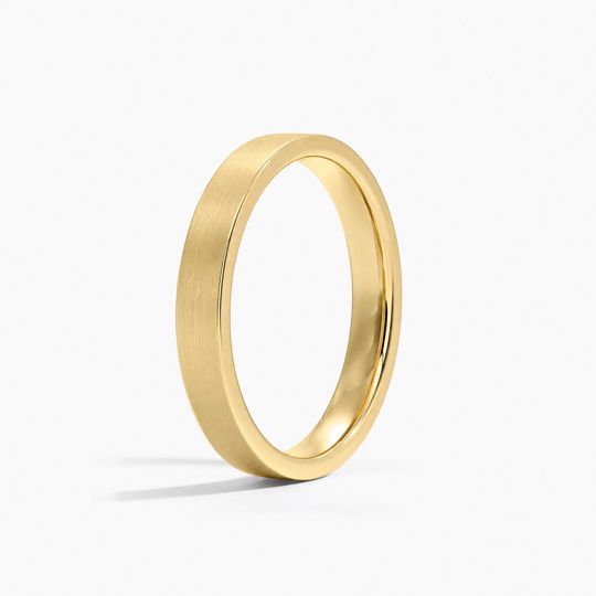 3Mm Flat Court Matt Yellow Gold Standing