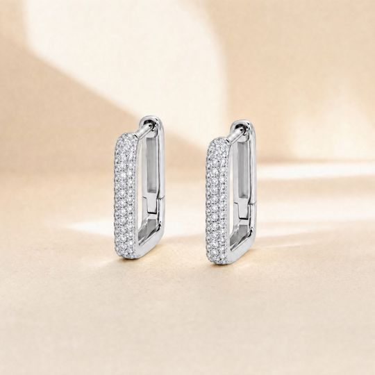 Modena Diamond Earrings White Gold Lifestyle