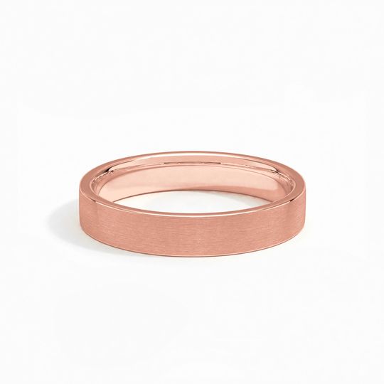 4Mm Flat Court Matt Rose Gold Flat