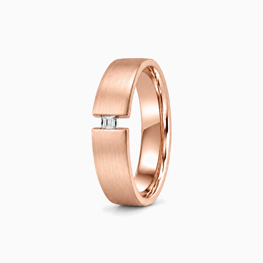 Baguette Tension Diamond Ring 18K Rose Gold 02 Standing