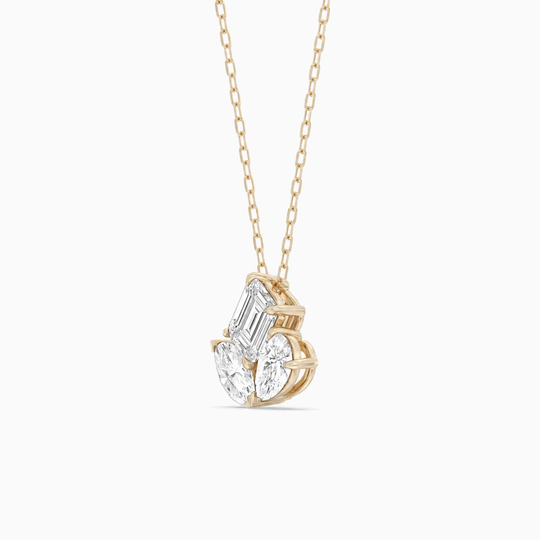 Toi Et Moi Cluster Diamond Necklace Yellow 02