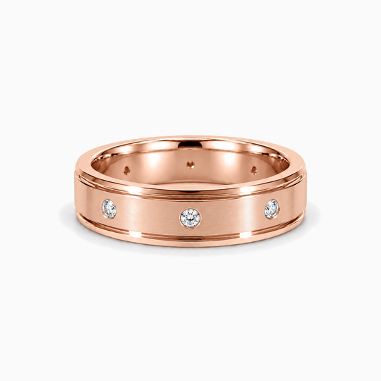 Round Diamond Sequence Ring 18K Rose Gold 01 Lying