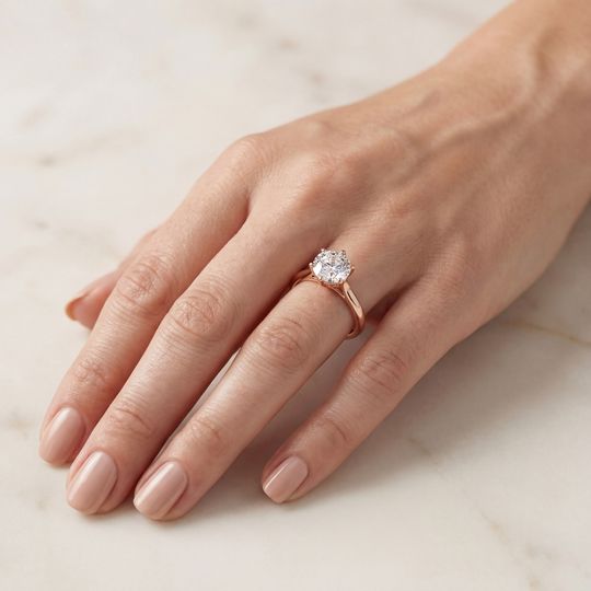 Amore Round Rose On Hand